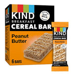 KIND Breakfast Cereal Bars, Gluten Free Snacks, Peanut Butter, 9.3oz Box (36 Bars)